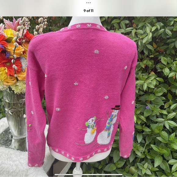 Design Options by Phillip Jane Gordon Sz S Snowman ⛄️ Beaded Sweater - Picture 7 of 10